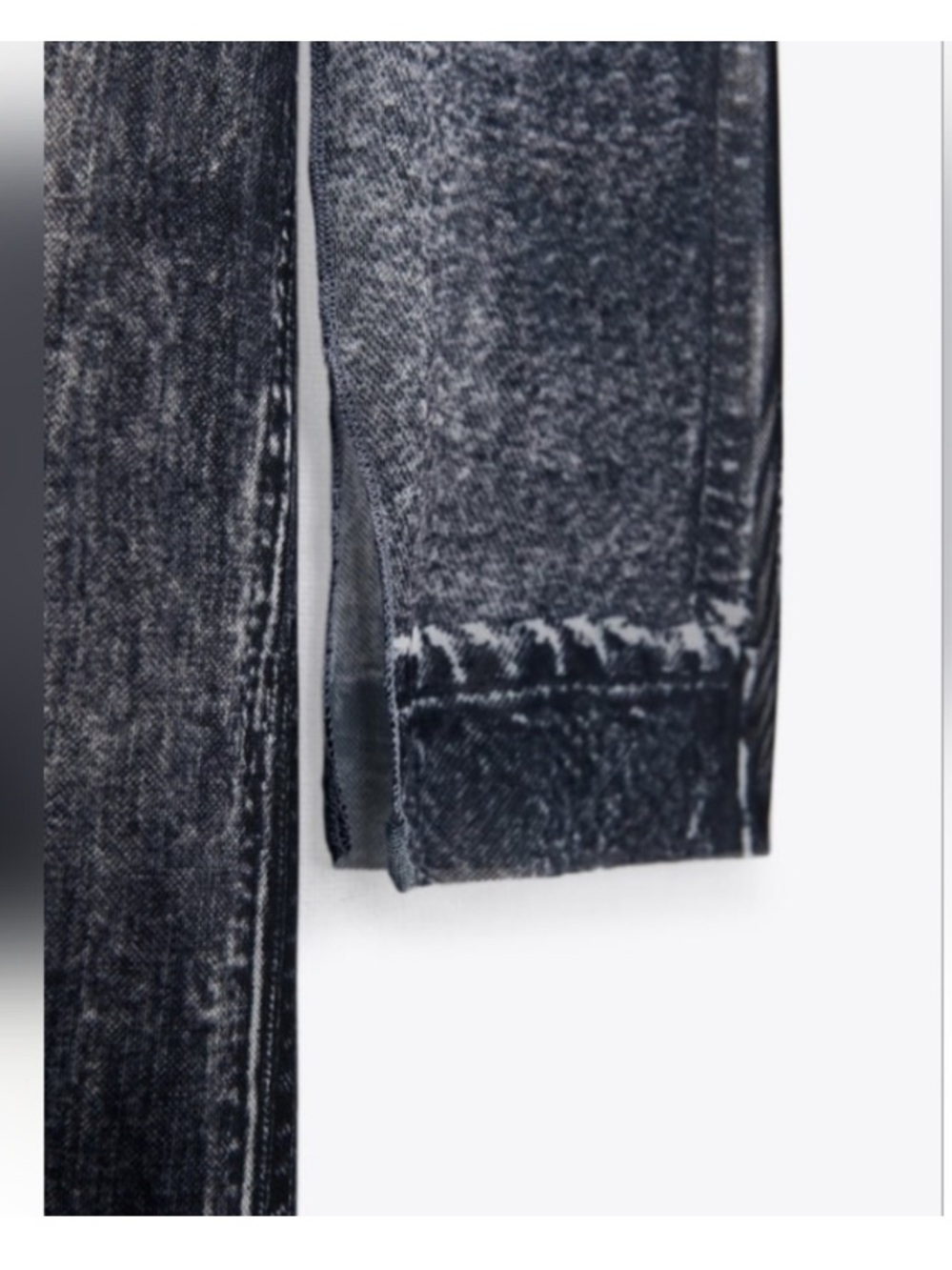 Zara Patchwork Tulle Mesh Sheer Midi Maxi Dress Gray Blue Denim Look Size XL - Picture 7 of 15